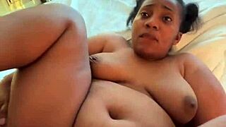 Chubby Ebony Babe Takes Long Black Cock Missionary Style