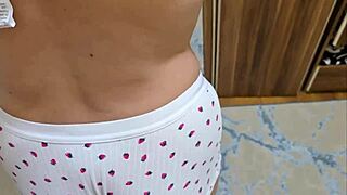 Natural body of my stepsister makes my dick hard, her tight pussy farts when I penetrate it.