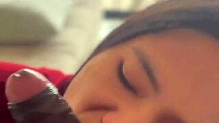 does she lick the huge cock of her neighbor?