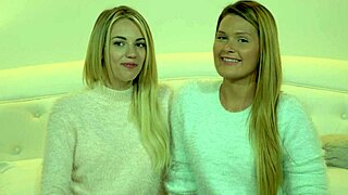 Abby and Blake scissor then lick their wetness in stockings