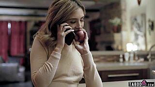 Babysitter Teen Fucks While On The Phone With Boyfriend