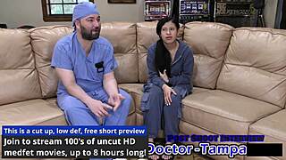 Hey, wanna see Mya, the bratty orphan cheerleader, get a physical backstage? How does Dr. Tampa handle her hairless pussy?