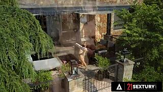 Geisha kyd's pretty feet get covered in cum after rough fucking