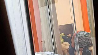 Mexican Nurse Miranda CAUGHT Riding Lover with Window Open