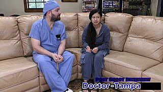 Hey, wanna see Mya, the bratty orphan cheerleader, get a physical backstage? How does Dr. Tampa handle her hairless pussy?