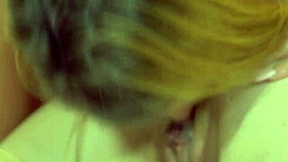 Abby and Blake scissor then lick their wetness in stockings