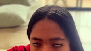 does she lick the huge cock of her neighbor?