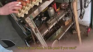 Straight farmer guy convinced for ranch handjob session.