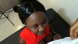 Just Unlocked Afro Black Latina's Naughty Ways Sucking Big Cock in First Audition