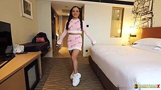 Playful encounter with pigtails, riding big ass in cowgirl pov