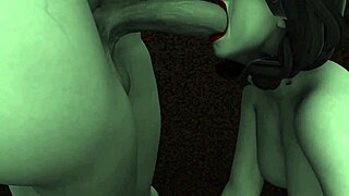 demon futa and friends enjoy big tits bath blowjob