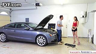 aidra fox's thong and heels seduce the mechanic at night club 😏. she gives blowjob and takes cum