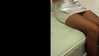 Petite Latina Milf In Fishnet Pantyhose And High Heels