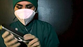 Latex gloves fetish with femdom elements in intimate session