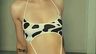 Missalice cowgirl rides dildo so hard