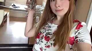 Cute babe fingering her wet pussy until she squirts juices.