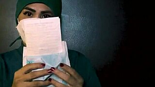 Latex gloves fetish with femdom elements in intimate session