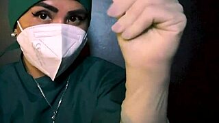 Latex gloves fetish with femdom elements in intimate session