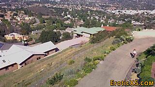 blonde babe gets bent over and rides huge cock in hardcore session, ending with creampie