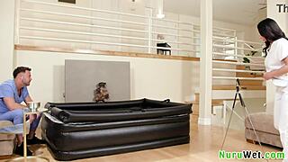 Seth Gamble And Gal Ritchie Busty Teen Brunette Delivers Wet Nuru Massage To Horny Client