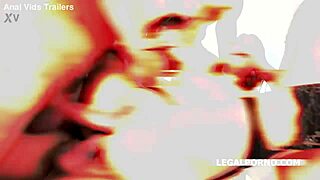 Anna and Ellen take balls deep anal in group scene