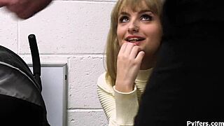 Office hottie steals dildo, gets big dick blowjob.