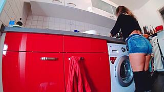 Sizzling Hot Curvy Girl Teases in Thong Panties and Shorts