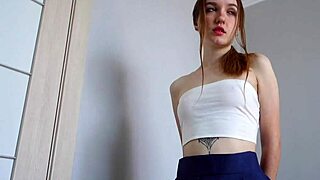 Pretty Brunette Babe Bent Over in Stockings Gets Quick Doggystyle Fuck