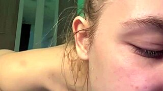 teen squirting while sucking natural tits