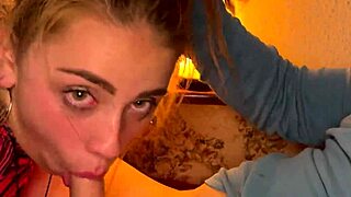 Closeup wet sloppy face best blowjob ever