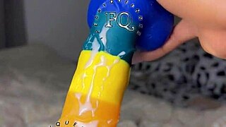 cute ebony girl masturbates with rose toy and dildo 😍