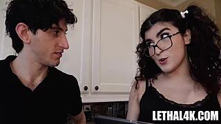 Slutty Nikki Slick Bangs Boss Nick Strokes Hard!