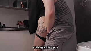 Skinny teen fucked in bathroom