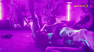 Neon party gets wild, girls fucking and screaming! 😈