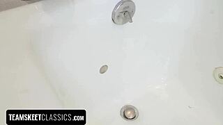 stepsister jamie jett teases alex jett with her shaved pussy in taboo play