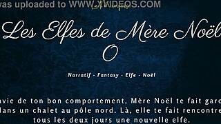 I-I can't believe the elves of mother noel are talking dirty in french christmas porn.