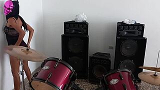 Hot Latina Brunette Getting Ready for Halloween at Stepfather's House!