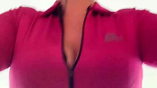 Blonde Brazilian TRAINING crazy HORNY at GYM, sweating through PUSSY on TITS