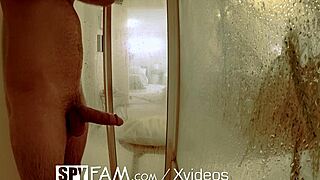 I caught blonde Lily Rader for a wild Christmas shower fuck!