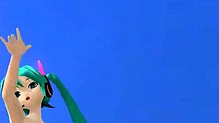 Hatsune miku in the dear cocoa girl project diva nude mod, fully nude.