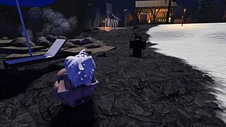 roblox slut is caught and used in a public beach~