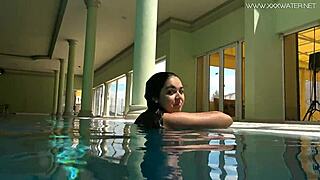 Diana Rius touches her hot tits underwater in the pool