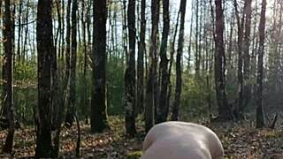 female slave self-spanking outdoors in public exposure