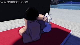 roblox slut is caught and used in a public beach~