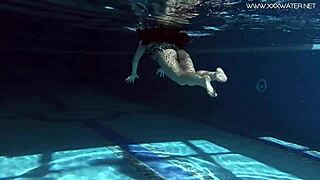 Diana Rius touches her hot tits underwater in the pool