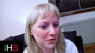 blonde milf with swollen pussy got her ass fucked hard and cumshot on belly 😍