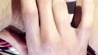 First time brunette cums hard on camera pov