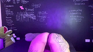 Young Tattooed Lexi Smoking and Masturbating Solo with Machine on Big Pussy Lips