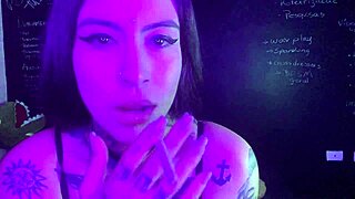 Young Tattooed Lexi Smoking and Masturbating Solo with Machine on Big Pussy Lips