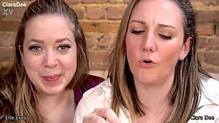 Sissy dress-up spitroast with Clara Dee in hot POV sex